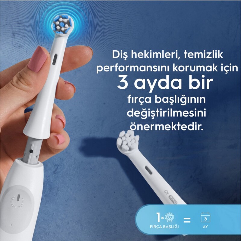 Oral-B iO Gentle Care Beyaz Diş Fırçası Yedek Başlığı 4 Adet Yumuşak Kıllarla Hassas Temizlik