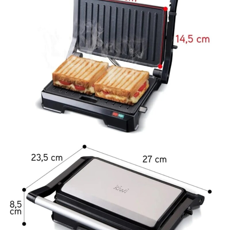 Kiwi KSM-2444 mini Izgara ve Tost Makinesi 850W