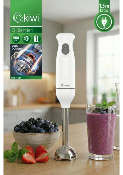 Kiwi KHB-4421 500W El Blenderi Beyaz