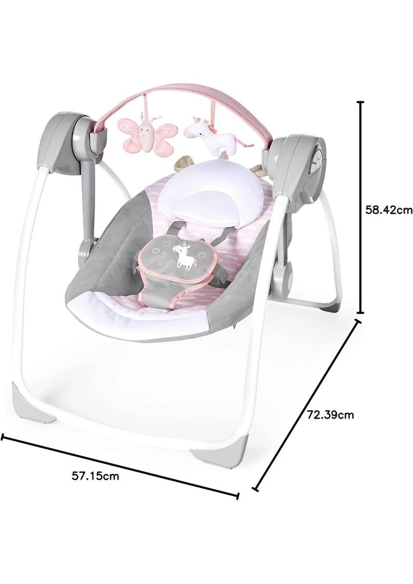 Ingenuity Comfort 2 Go Bebek Salıncağı, Kompakt Taşınabilir 6 Vitesli Müzikli Minderli Kolay Katlanır