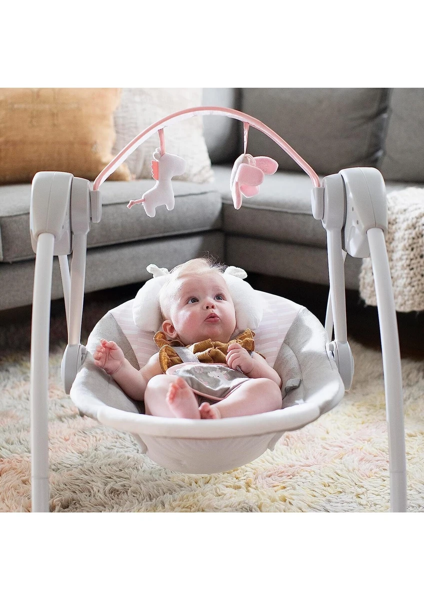 Ingenuity Comfort 2 Go Bebek Salıncağı, Kompakt Taşınabilir 6 Vitesli Müzikli Minderli Kolay Katlanır